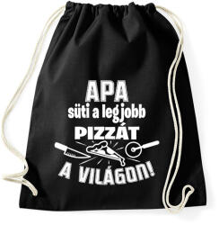 printfashion Apa süti a legjobb pizzát a világon - Sportzsák, Tornazsák - Fekete (16563022)