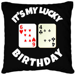 printfashion 64 POKER SZÜLINAP - Párnahuzat, Díszpárnahuzat - Fekete (9847778)