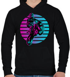 printfashion Motocross - Férfi kapucnis pulóver - Fekete (13873423)