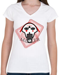 printfashion pokermaster_4 - Női V-nyakú póló - Fehér (13088080)