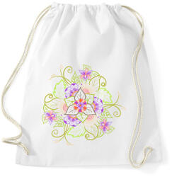 printfashion Tavaszi virágmandala - Sportzsák, Tornazsák - Fehér (13054376)