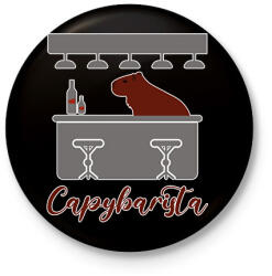 printfashion Capybarista - Kitűző, hűtőmágnes - Fekete (12747932)