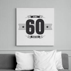 printfashion b-day-60-dark-lightgrey - Vászonkép - Fehér (6622841)