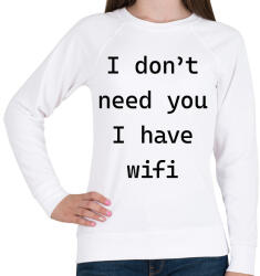 printfashion I don't need you - Telefontok - Női pulóver - Fehér (7009212)