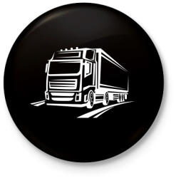 printfashion Kamion - Kitűző, hűtőmágnes - Fekete (5033666)