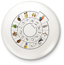 printfashion Vízöntő - Kitűző, hűtőmágnes - Fehér (3077355)