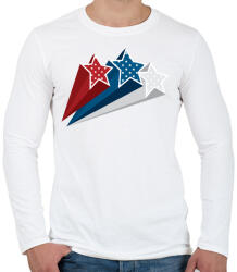 printfashion ötágú csillagok - Férfi hosszú ujjú póló - Fehér (4650594)