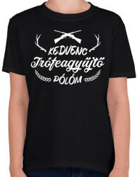 printfashion Trófeagyűjtő póló - Gyerek póló - Fekete (7492736)