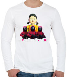 printfashion Squid game doll and soldiers 2 - Férfi hosszú ujjú póló - Fehér (5608749)