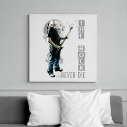 printfashion THE ROCK ITS NEVER DIE - Vászonkép - Fehér (6640799)