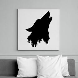 printfashion Farkas fej - Vászonkép - Fehér (6636975)