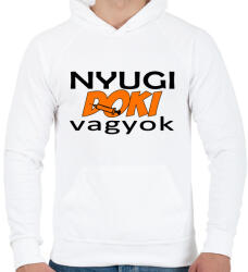 printfashion Nyugi Doki vagyok - Férfi kapucnis pulóver - Fehér (4855157)