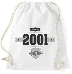 printfashion born-in-2001-(dark&lightgrey) - Sportzsák, Tornazsák - Fehér (476019)