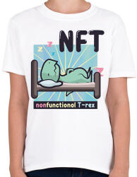 printfashion NFT - Nonfunctional T-rex - Gyerek póló - Fehér (7664618)