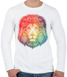 printfashion oroszlán - Férfi hosszú ujjú póló - Fehér (1472176)