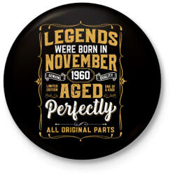 printfashion A tökéletes legendák novemberben születtek - Kitűző, hűtőmágnes - Fekete (6089717)