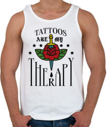 printfashion Tattoos are my therapy - Férfi atléta - Fehér (12602467)