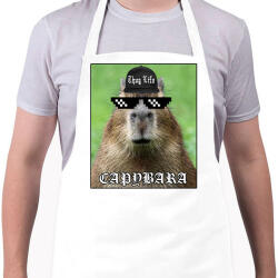 printfashion Thug Life Capybara - Kötény - Fehér (13758061)