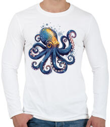 printfashion Polip - Férfi hosszú ujjú póló - Fehér (16171633)