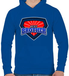 printfashion BEST BROTHER - Férfi kapucnis pulóver - Királykék (10022638)