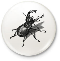 printfashion Szarvasbogár - vonalrajz - Kitűző, hűtőmágnes - Fehér (9412249)