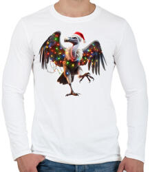 printfashion Táncoló karácsonyi party keselyű - Férfi hosszú ujjú póló - Fehér (15259457)