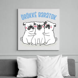 printfashion Örökké barátok - Vászonkép - Fehér (6675534)