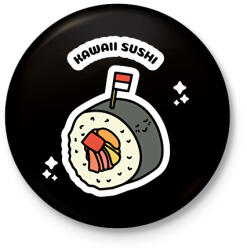 printfashion sushi1 - Kitűző, hűtőmágnes - Fekete (11494475)