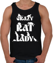 printfashion Crazy Rat Lady - Férfi atléta - Fekete (12745166)
