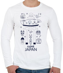 printfashion I LOVE JAPAN 5 - Férfi hosszú ujjú póló - Fehér (10640896)