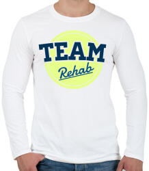 printfashion TEAM Rehab Yellow - Férfi hosszú ujjú póló - Fehér (251421)