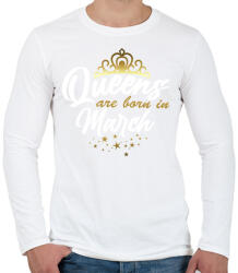 printfashion A királynők márciusban születtek - Férfi hosszú ujjú póló - Fehér (4518544)