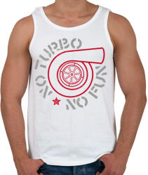 printfashion No turbo no fun - Férfi atléta - Fehér (2093530)
