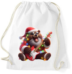 printfashion Vicces karácsonyi gitáros rocker party medve - Sportzsák, Tornazsák - Fehér (15239788)