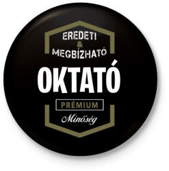 printfashion Oktató prémium minőség - Kitűző, hűtőmágnes - Fekete (3097005)