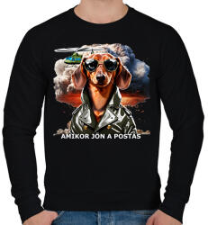 printfashion amikor jön a postás - TACSKÓ #2 - Férfi pulóver - Fekete (15216571)