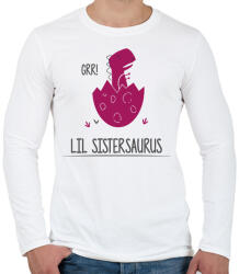 printfashion Lil Sistersaurus - Férfi hosszú ujjú póló - Fehér (14067137)