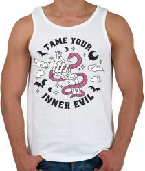 printfashion Ördög legbelül, szelídítsd meg - Férfi atléta - Fehér (11019317)