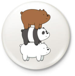 printfashion barebears - Kitűző, hűtőmágnes - Fehér (3077954)