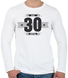 printfashion b-day-30-dark-lightgrey - Férfi hosszú ujjú póló - Fehér (509548)