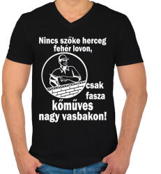 printfashion kőműves - Férfi V-nyakú póló - Fekete (1632038)