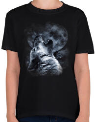 printfashion wolf - Gyerek póló - Fekete (4083668)
