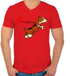 printfashion NO! - Férfi V-nyakú póló - Piros (2937248)