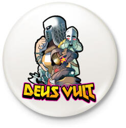 printfashion Deus Vult - Kitűző, hűtőmágnes - Fehér (3087840)