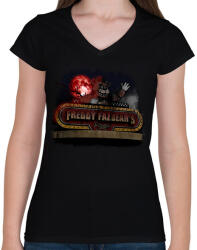 printfashion Fnaf tábla - Női V-nyakú póló - Fekete (14640693)