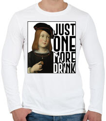 printfashion Just one more drink - Férfi hosszú ujjú póló - Fehér (7066022)