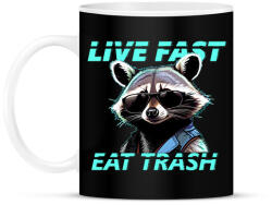 printfashion LIVE FAST EAT TRASH - Bögre - Fekete (15223773)