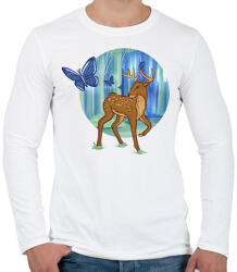 printfashion Őzike - Férfi hosszú ujjú póló - Fehér (13061925)