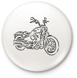 printfashion Harley Davidson - Softail - Kitűző, hűtőmágnes - Fehér (7182590)
