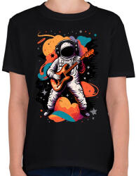 printfashion Űrhajós gitárral - Gyerek póló - Fekete (12752832)